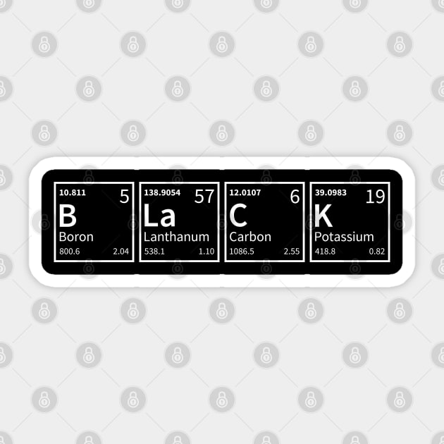 Black periodic table BLACK Sticker by LeonAd